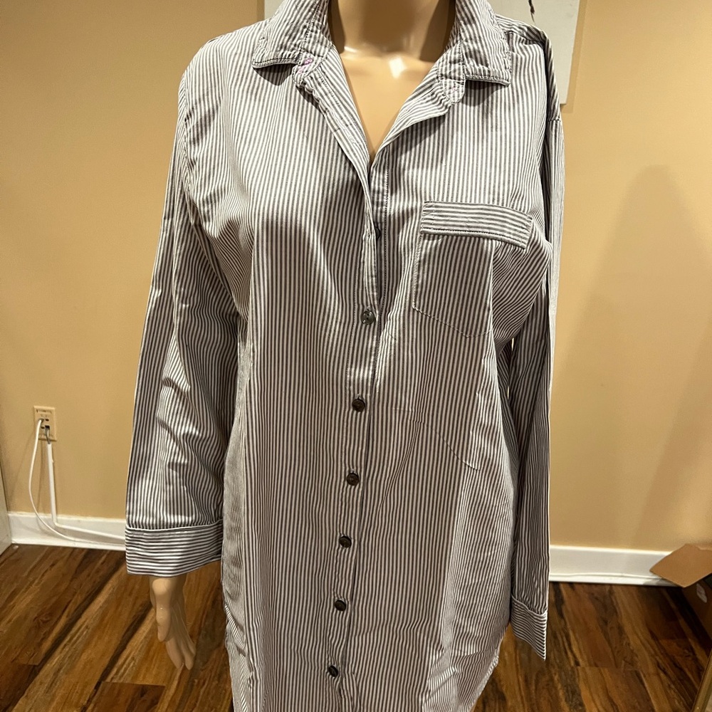 Victoria's Secret Gray Striped Shirt